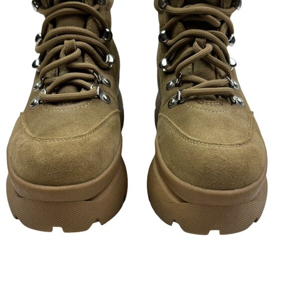Steve Madden "Husky" Tan Suede Chunky/Platform Boots/Sneakers Women's Size 6.5 - Picture 5 of 10